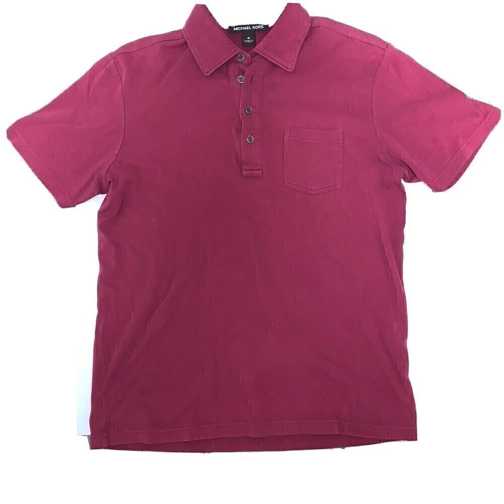 MICHAEL Kors‎ Mens Polo Shirt Dark Pink Size Medium
